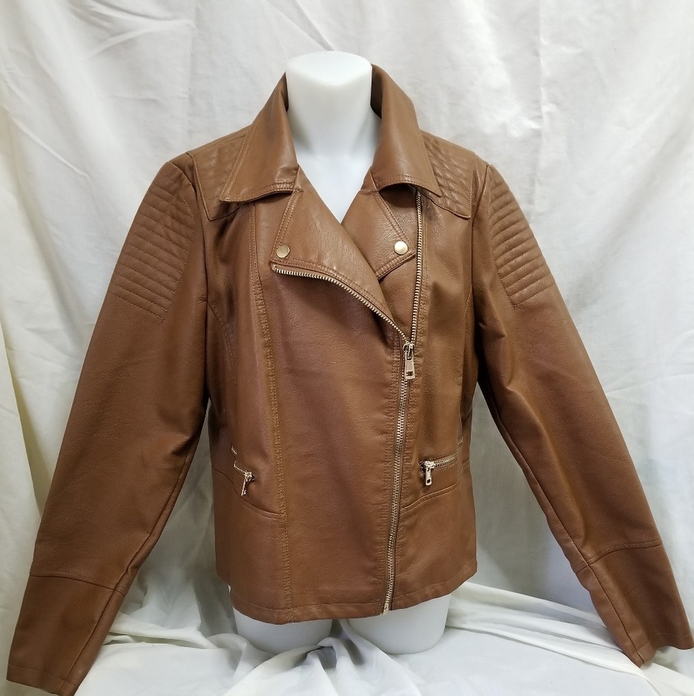 Forever 21 Plus Size Cognac Moto Jacket